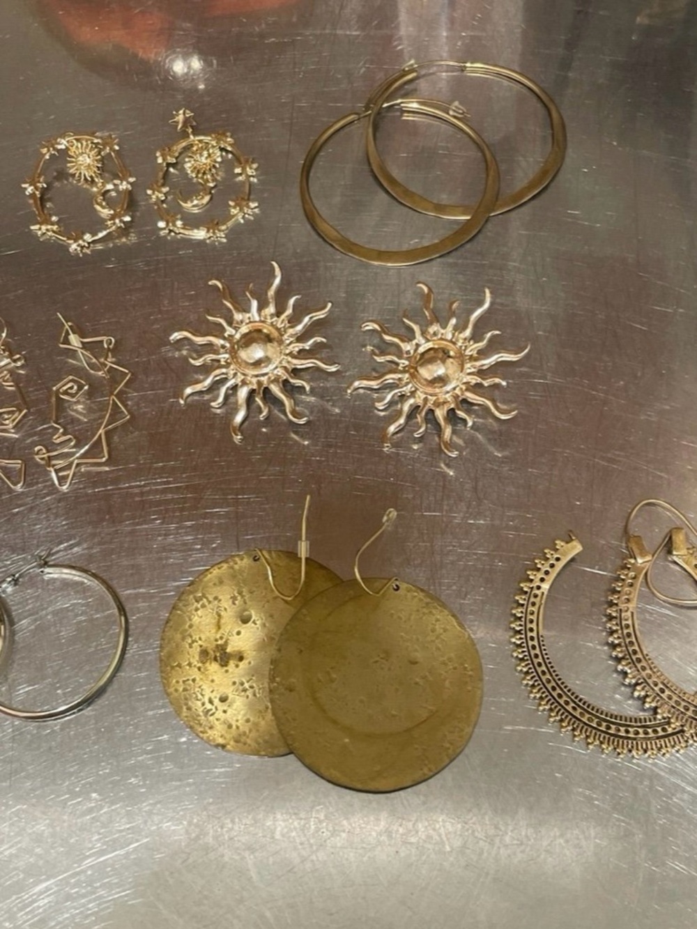 Gold Hoops & Disc Earring Collection